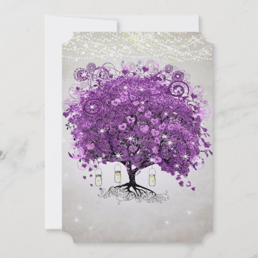 メイスンジャール輝くパープル結婚ズ 招待状 (裏面)