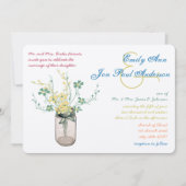 メイスンジャール野生の花のセージとマスタードイエロー 招待状 (正面)