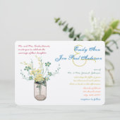 メイスンジャール野生の花のセージとマスタードイエロー 招待状 (スタンド正面)