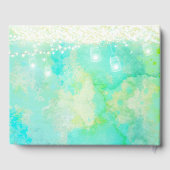 メイスンジャール青い緑の水の色あなたの結婚写真 ゲストブック (裏面)