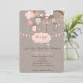 メイスンジャー付き女の子のためのベビーシャワー招待状 招待状 (スタンド正面)