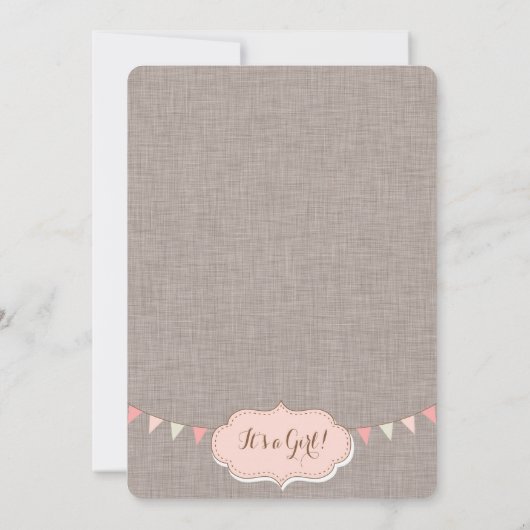 メイスンジャー付き女の子のためのベビーシャワー招待状 招待状 (裏面)