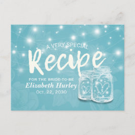 メイスンジャー弦光フローラブライダルシャワーレシピ インビテーションポストカード