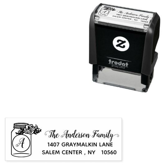 メイスンジャー書道アドレスファミリー手書き セルフインキングスタンプ (インサイチュ)