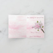 メイスンジャー水彩ピンク甘エンドウ豆 サンキューカード (内部)