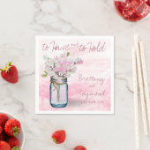 メイスンジャー水彩ピンク甘エンドウ豆 スタンダードカクテルナプキン (インサイチュ)