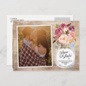 メイスンジャー水彩花の写真を保存する日付 案内ポストカード (正面/裏面)