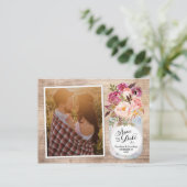 メイスンジャー水彩花の写真を保存する日付 案内ポストカード (スタンド正面)