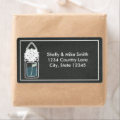 メイスンジャー白い花カントリーチョークラベル ラベル (インサイチュ)