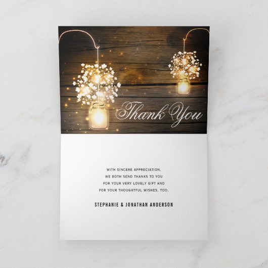 メイスンジャー白熱［赤熱］光を放つライトフローラサンキューカード サンキューカード (内部)