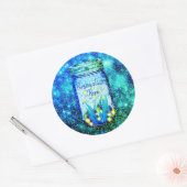 メイスンジャー稲妻バグ白熱［赤熱］光を放つホタル磁石 ラウンドシール (封筒)