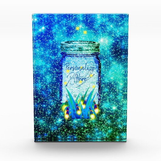 メイスンジャー稲妻バグ白熱［赤熱］光を放つホタル フォトブロック (正面)