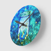 メイスンジャー稲妻バグ白熱［赤熱］光を放つホタル ラウンド壁時計 (傾斜)