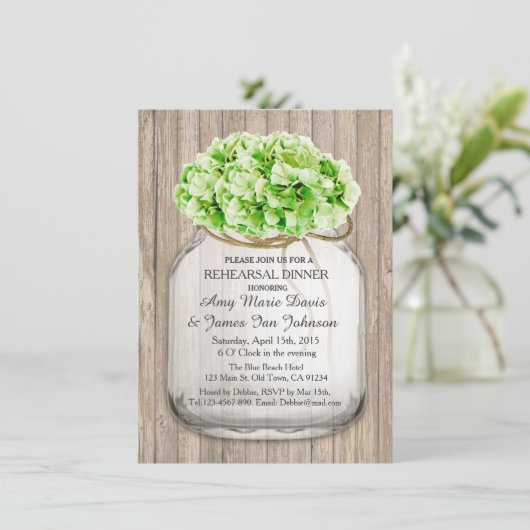 メイスンジャー納屋の木材リハーサル夕食招待状hyd4 招待状 (スタンド正面)