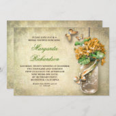 メイスンジャー素朴な老いたフローラブライダルシャワー招待状 招待状 (正面/裏面)