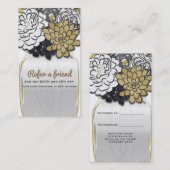 メイスンジャー素朴の花グレーの金ゴールド友人を参照 紹介カード (正面/裏面)