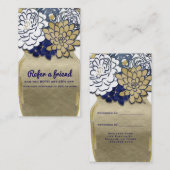 メイスンジャー素朴の花金ゴールドブルー友人を参照 紹介カード (正面/裏面)