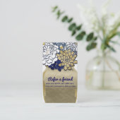 メイスンジャー素朴の花金ゴールドブルー友人を参照 紹介カード (スタンド正面)