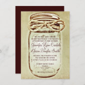 メイスンジャー素朴カントリーウェディング招待状 招待状 (正面/裏面)