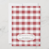 メイスンジャー素朴スターズレッドギンガムブライダルシャワー 招待状 (裏面)