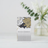 メイスンジャー素朴フラワーズグレー金ゴールドフローラシック 名刺 (スタンド正面)