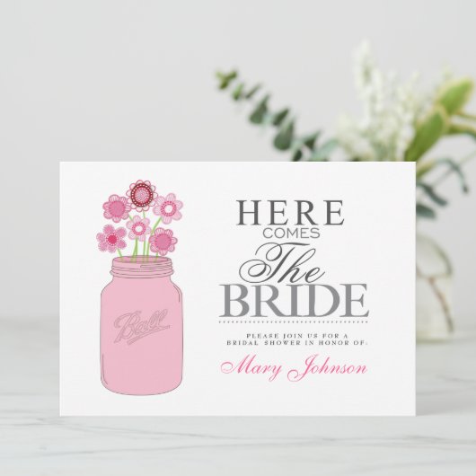 メイスンジャー素朴ブライダルシャワーパーティー 招待状 (スタンド正面)