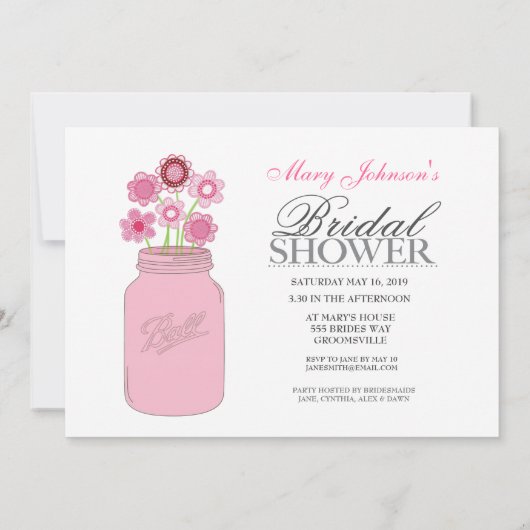 メイスンジャー素朴ブライダルシャワーパーティー 招待状 (裏面)