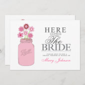 メイスンジャー素朴ブライダルシャワーパーティー 招待状 (正面/裏面)