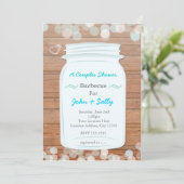 メイスンジャー素朴ブライダル婚約カップルシャワー 招待状 (スタンド正面)