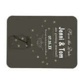 メイスンジャー素朴マグネットのホタル日付を保存 マグネット (横)