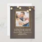 メイスンジャー素朴ライツウッドフォト日付を保存 案内ポストカード (正面/裏面)