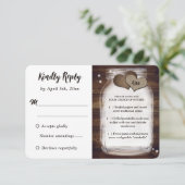 メイスンジャー素朴ルカントリーウェディングミール選択RSVP 出欠カード (スタンド正面)