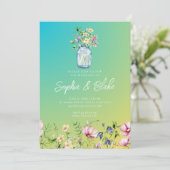 メイスンジャー素朴ルグラデーションワ結婚ーン 招待状 (スタンド正面)