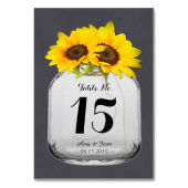 メイスンジャー結婚のヒマワリのテーブル番号sunflwr7 テーブルナンバー (裏面)