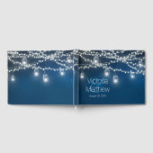 メイスンジャー結婚ストリングライトのゲストブック ゲストブック (全面)