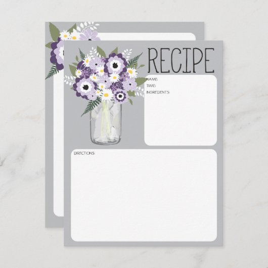 メイスンジャー花レシピカード (正面/裏面)