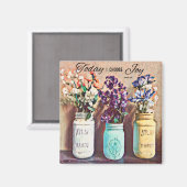 メイスンジャー花瓶今日は私はジョイマグネットを選択 マグネット (正面/裏面)