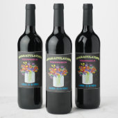 メイスンジャー野生の花おめでとうワインラベル ワインラベル (ボトル)