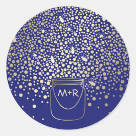 メイスンジャー金ゴールドホフ素朴ライズ結婚ネイビー ラウンドシール