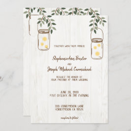 メイスンジャー&ホタル素朴結婚式招待状 招待状