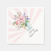 メイスンジャー、成人の誕生日結婚、フローラ スタンダードカクテルナプキン (正面)