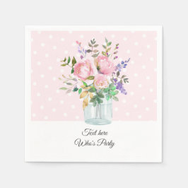 メイスンジャー、成人の誕生日結婚、フローラ スタンダードカクテルナプキン