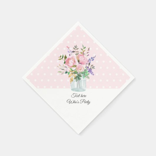 メイスンジャー、成人の誕生日結婚、フローラ スタンダードカクテルナプキン (角)