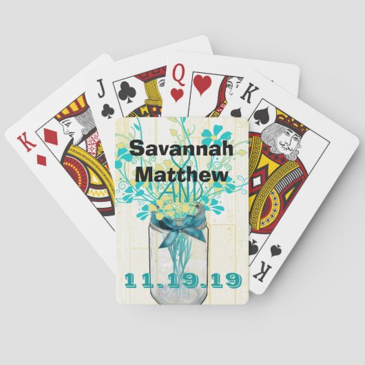 メイスンパーソナライズされたジャーの遊カードの贈り物 トランプ (裏面)