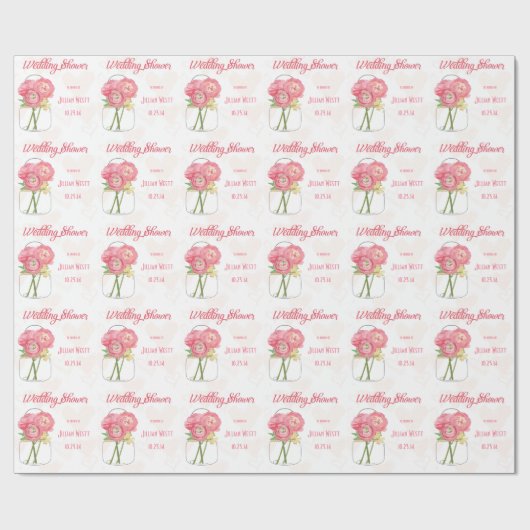 メイスンパーソナライズされたジャーウェディングシャワーギフトラップ ラッピングペーパー (フラット)