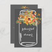 メイスンフローラ素朴なリハーサルのディナー招待状 招待状 (正面/裏面)