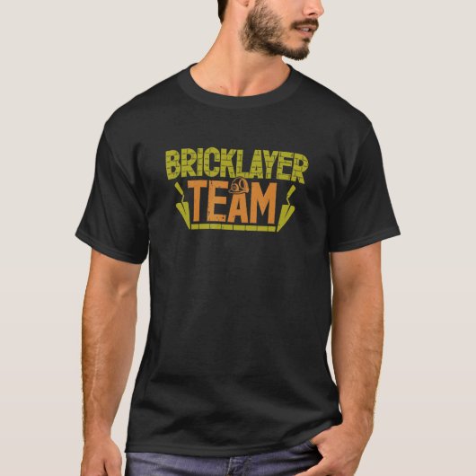 メイスンブリックレイヤーチーム石積みレンガ構造 Tシャツ (正面)