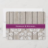 メイスンモノグラムのジャルプラムアジサイ結婚ズ 招待状 (裏面)