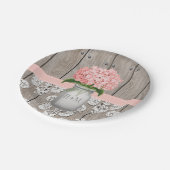 メイスンモノグラムのジャンプピンクアジサイ結婚ズ ペーパープレート (アングル)