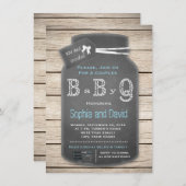 メイスンユニーク素朴ジャール黒板ベビーシャワー 招待状 (正面/裏面)